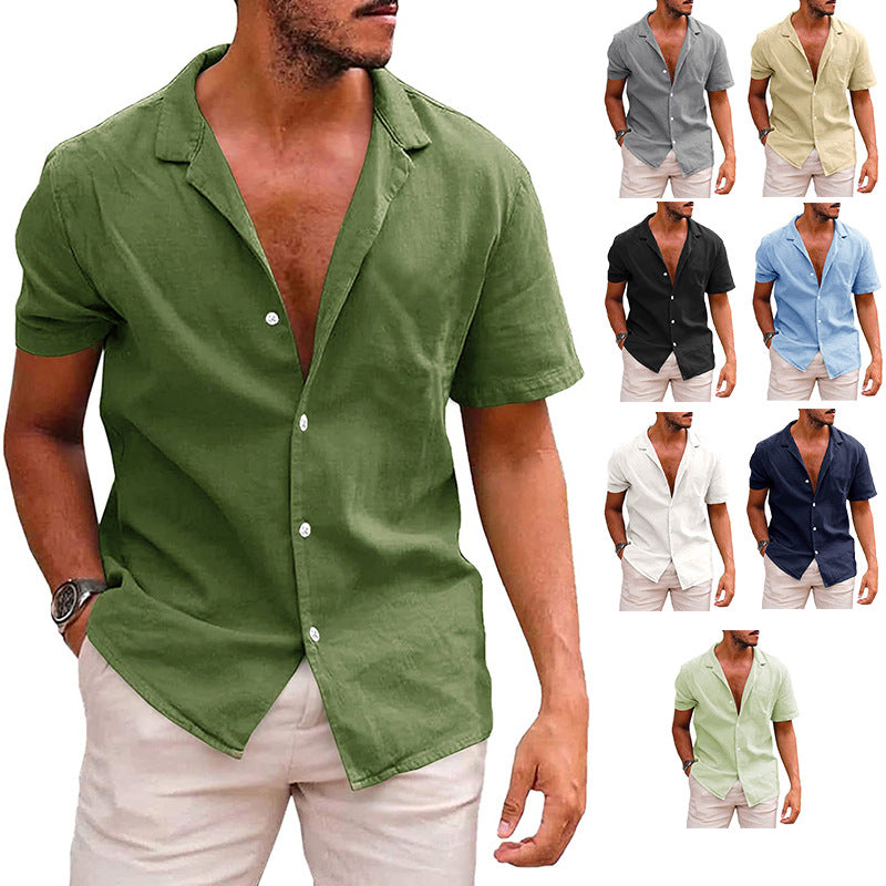 Men's Casual Button Down Beach Shirt - Summer Style