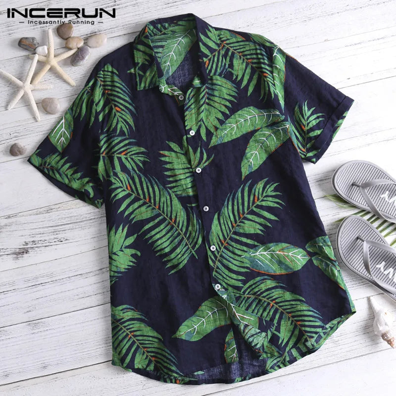 Men's Hawaiian Tropical Red Floral Shirt