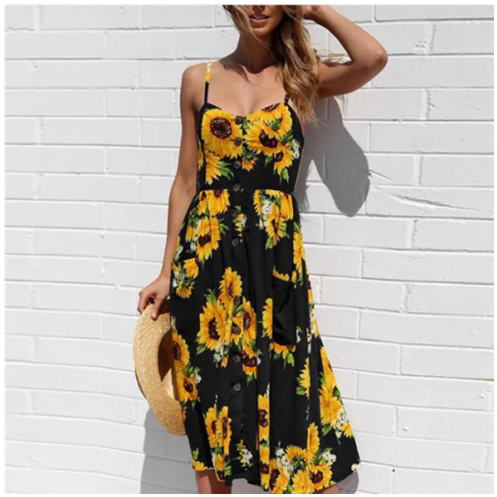 Boho Floral Sundress Women's Beach Dress collection