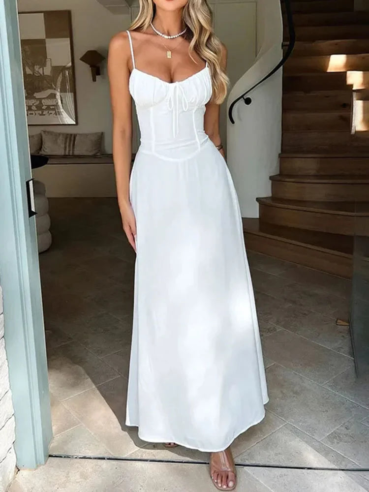 Elegant Strappy Backless Evening Long Dress - Women's Summer Fashion