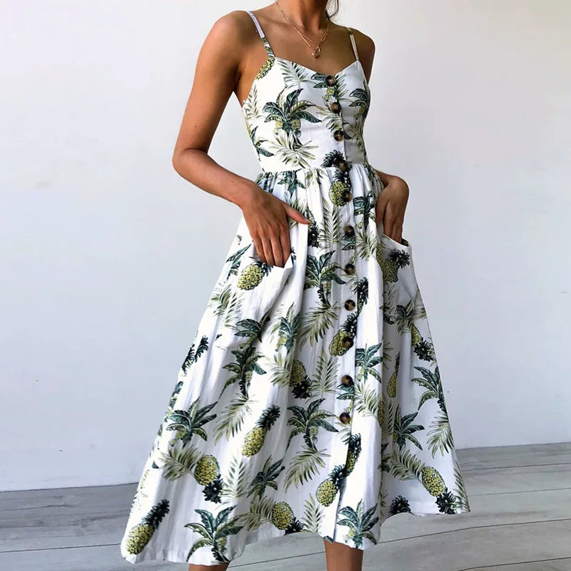 Boho Floral Sundress Women's Beach Dress collection